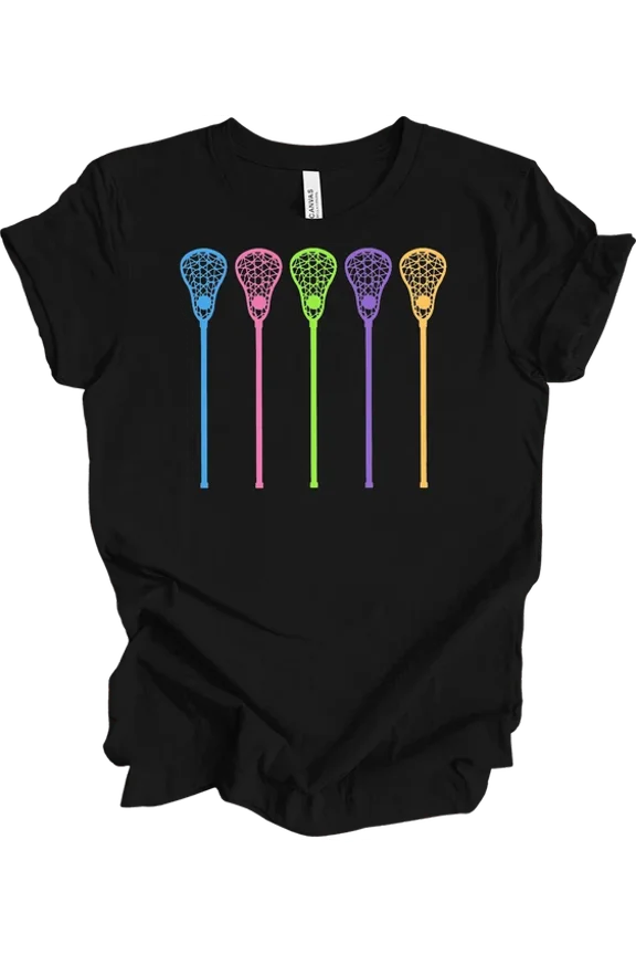 Lacrosse Sticks Rainbow Sports Graphic Everyday Lifestyle T-shirt