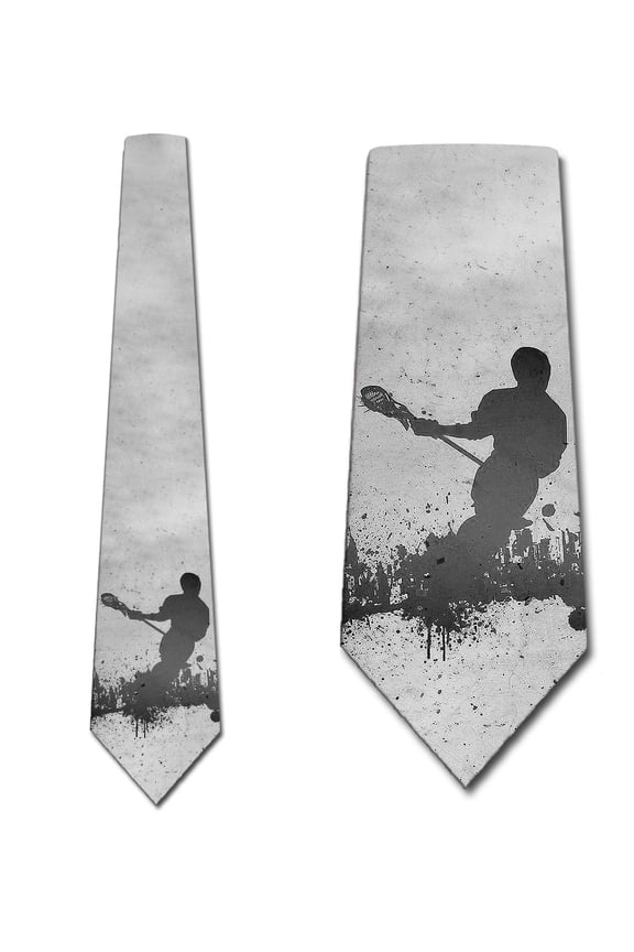 Lacrosse Ties Mens Sports Necktie Game Tie  by Three Rooker
