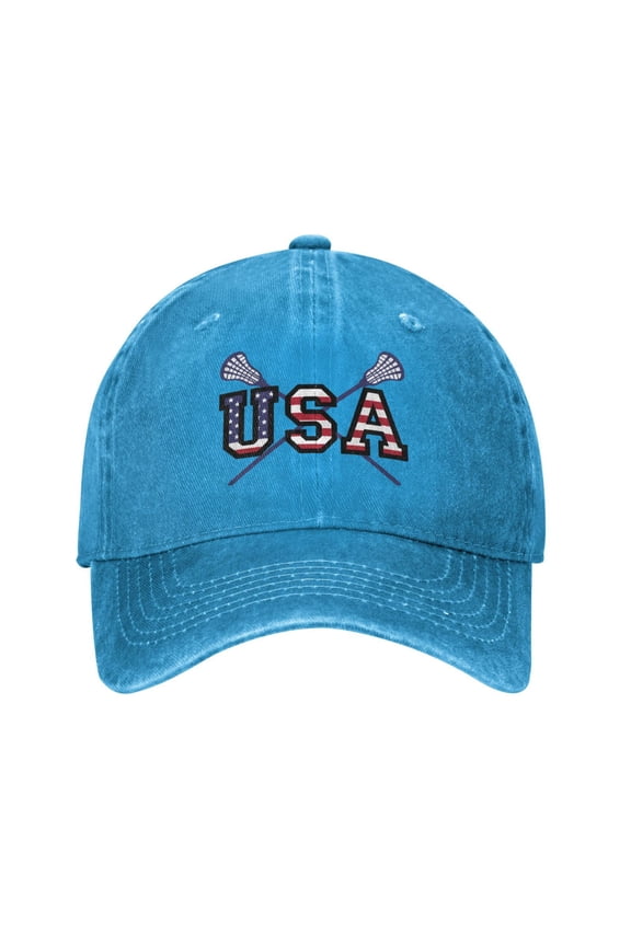 Lacrosse Usa American Flag Adult Adjustable Classic Washed Casquette Cap Hat Baseball Cap For Man For Woman