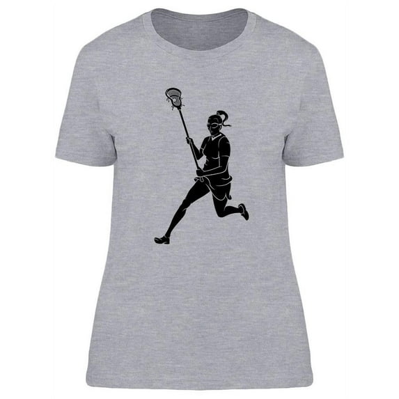 Lacrosse Woman Running T-Shirt Women -Image by Shutterstock, Female Medium