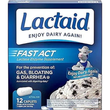 Lactaid Fast Act Caplets, 12 Ea