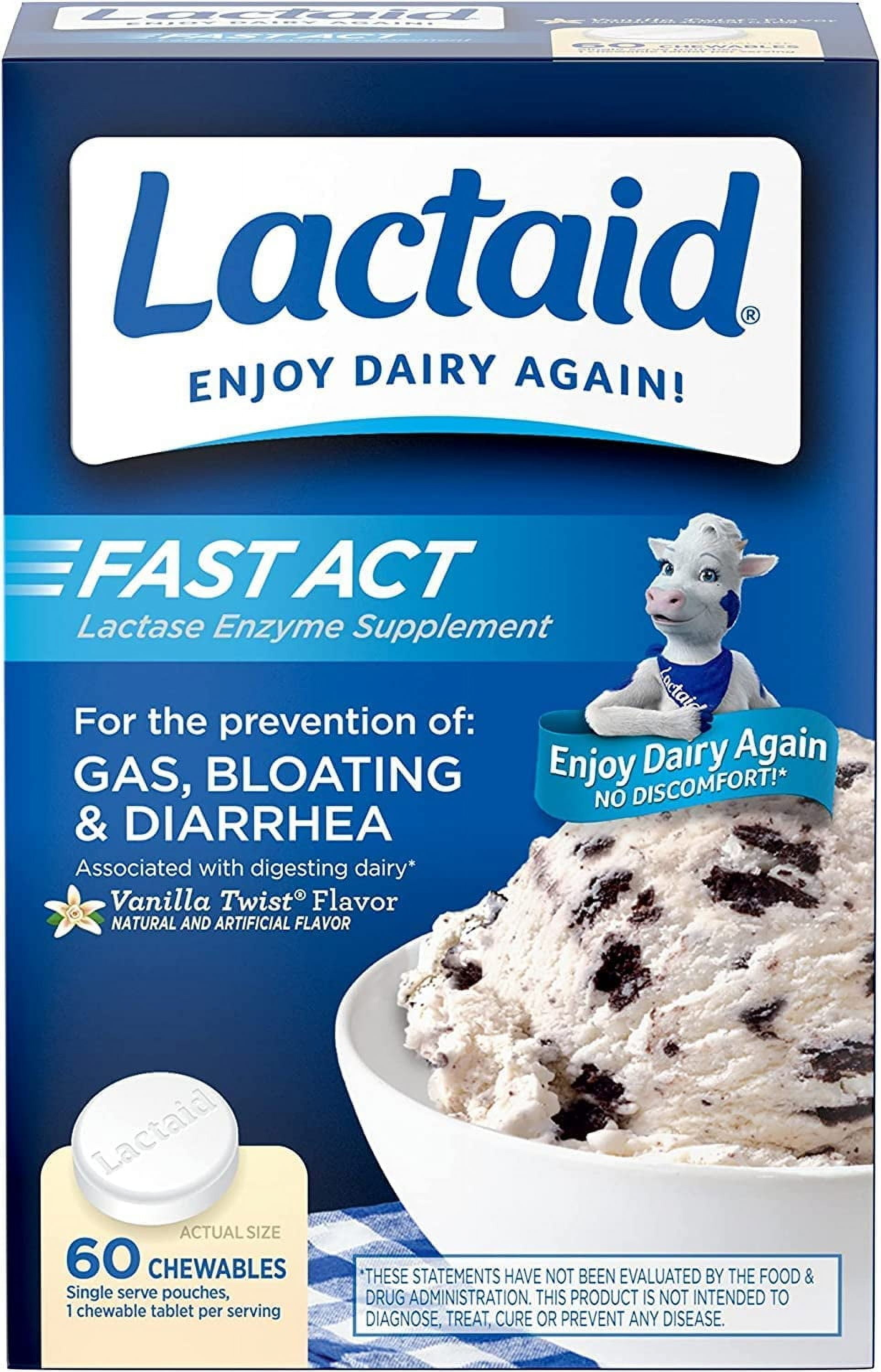 Lactaid Fast Act Lactose Intolerance Relief Chewables with Natural
