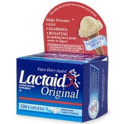 Lactaid Original Strength Lactase Enzyme Supplement, Caplets - 120 Ea, 6 Pack