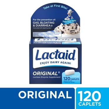 Lactaid Original Strength Lactose Intolerance Relief Caplets, 120 Ct
