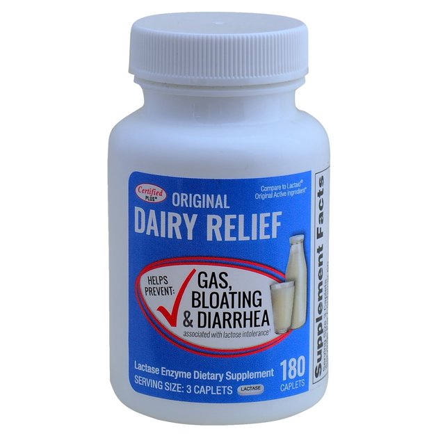 Lactase Enzyme 180 Caplets Generic Lactaid Original Strength