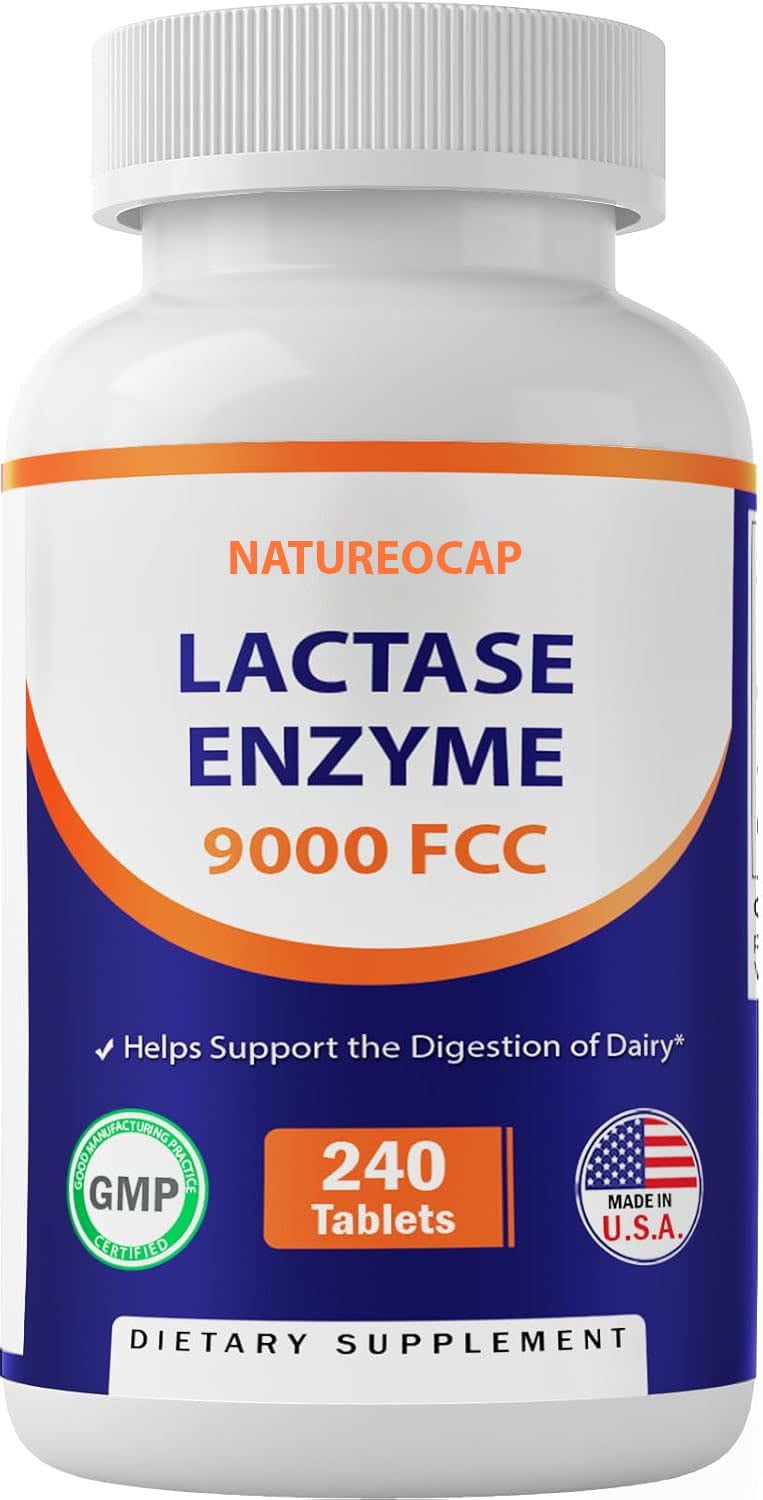 Lactase Enzyme 9000 FCC  Lactose Intolerance Relief 240 Tablets