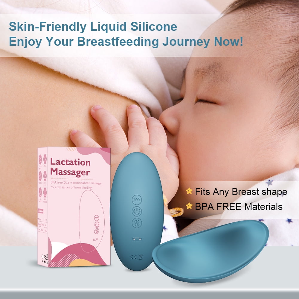 Lactation Massager, Soft & Comfortable Breast Massager for Pumping,  Breastfeeding, Heat & Vibration for Improve Milk Flow, Clogged Ducts 