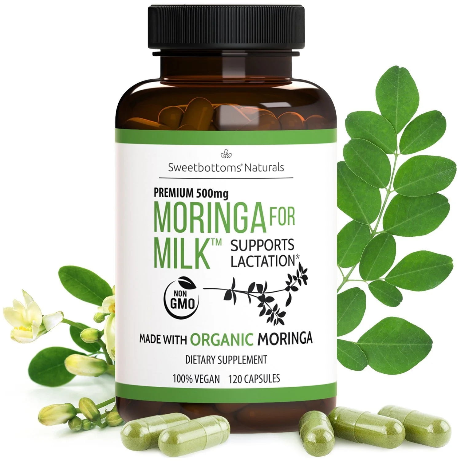 Lactation Supplement Organic Moringa Capsules for Breastfeeding