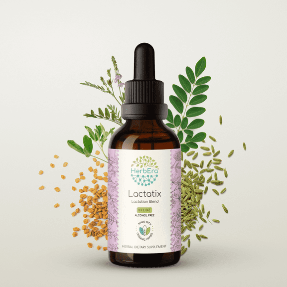 HerbEra Lactatix Extract, Dietary Supplement Herbal Formula, Made from Alfalfa Leaf, Moringa Leaf, Goat's Rue Herb, Fennel Seed, Fenugreek Seed 2 oz