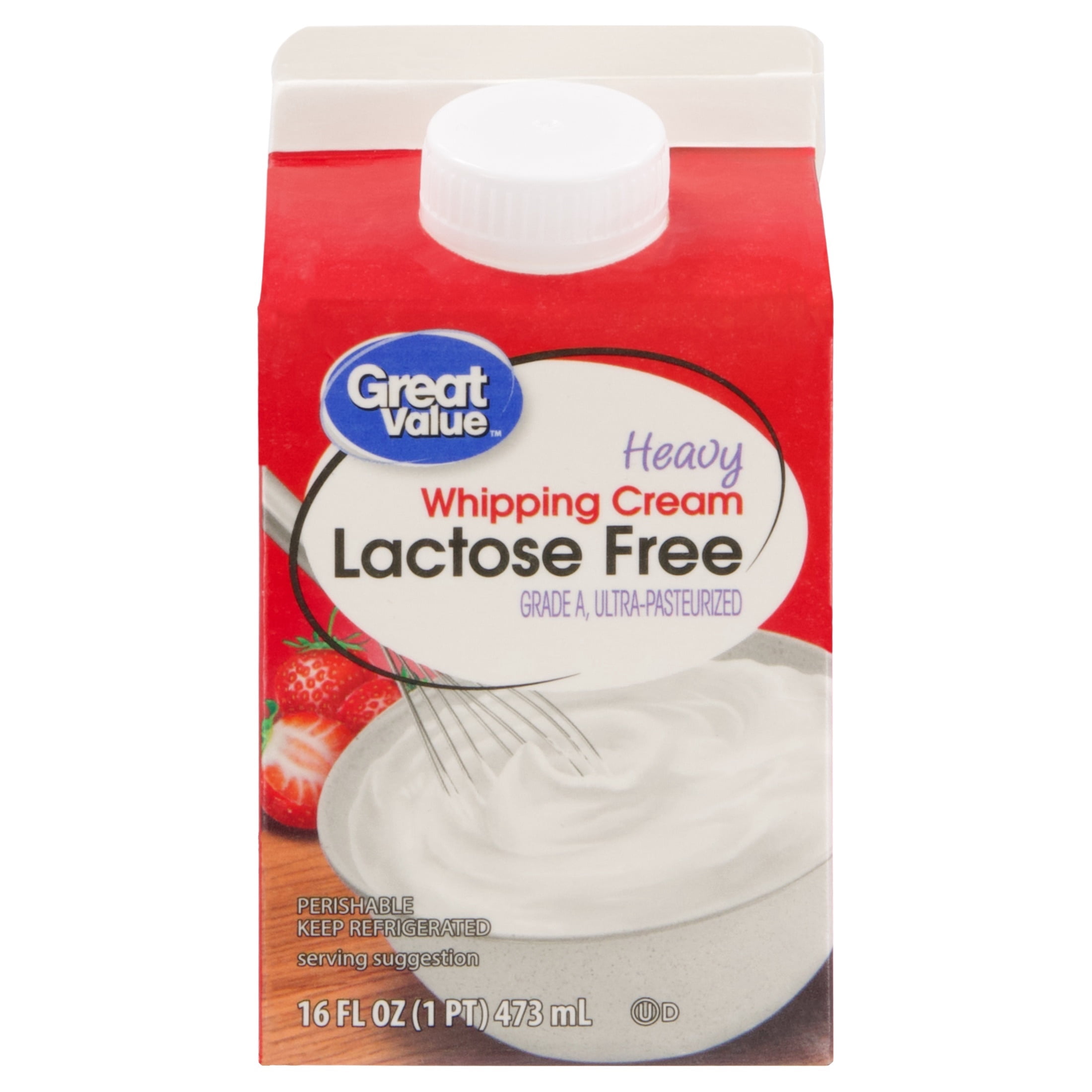 Great Value Lactose Free Heavy Whipping Cream, 16 fl oz