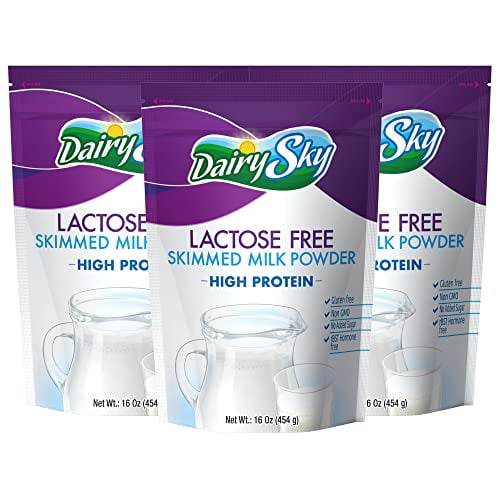 Lactose Free Milk Powder DairySky 16oz (Pack of 3) Skim Powdered Milk