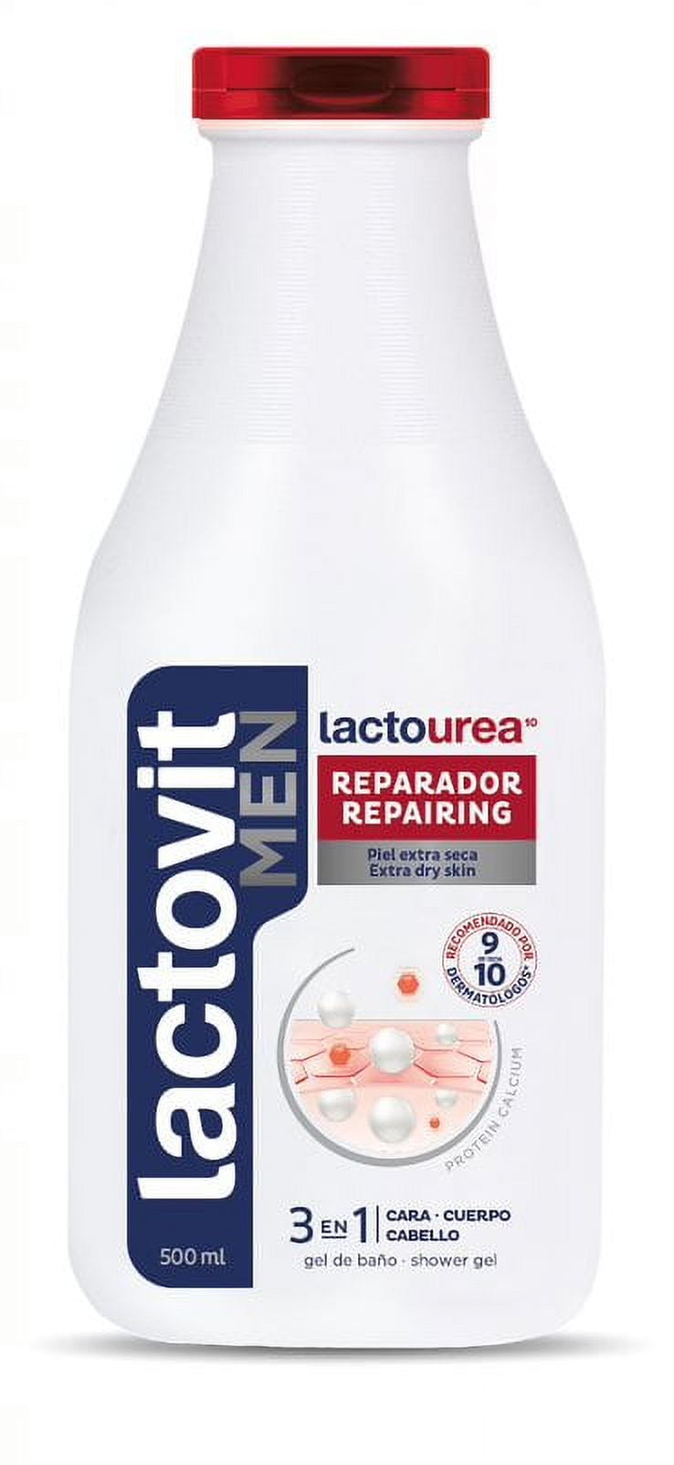 Lactovit Men Lactourea Repairing Shower Gel, 3-In-1 Formula, Extra Dry Skin, 500ml