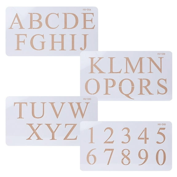 Lacupella Times New Roman Cake Alphabet Letter Number Acrylic Stencils 2 Inch Set of 4