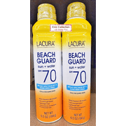 Lacura Beach Guard Sun Water Spectrum SPF 70 UVA/UVB Sunscreen Spray 6.5oz 184g 2 Bottles
