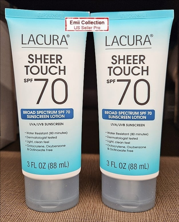 Lacura Sheet Touch Board Spectrum SPF 70 UVA/UVB Sunscreen Lotion 3fl oz 88ml (2 Tubes)