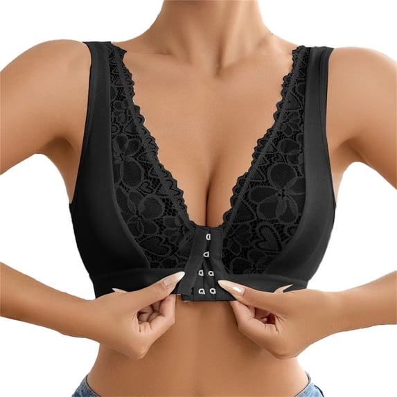 Lacy Bras for Women Stretchy Relaxed Fit Bra Plus Size Bra Regular Back Bra Push up Bra Plus Size Lift Support Bra Wireless Bras for Women Back Support Bra Basic Back Clasp Bra Posture Support Bra