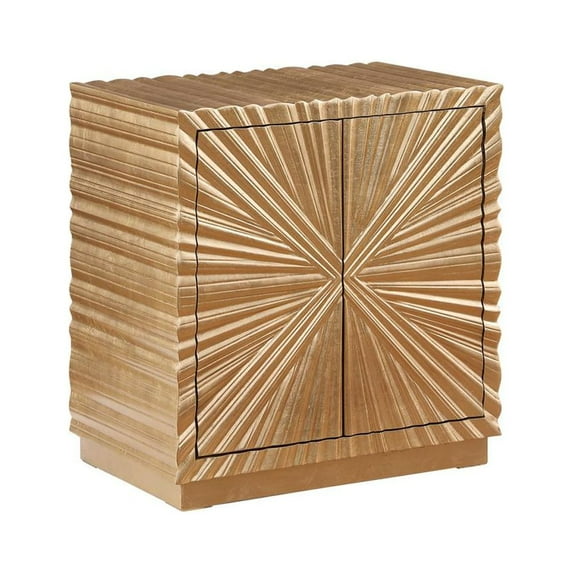 Lacy Gold Rectangle Wood Side Table