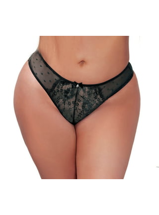 Lacy Line Plus Size Sexy Leopard Mesh Cheeky Panties 