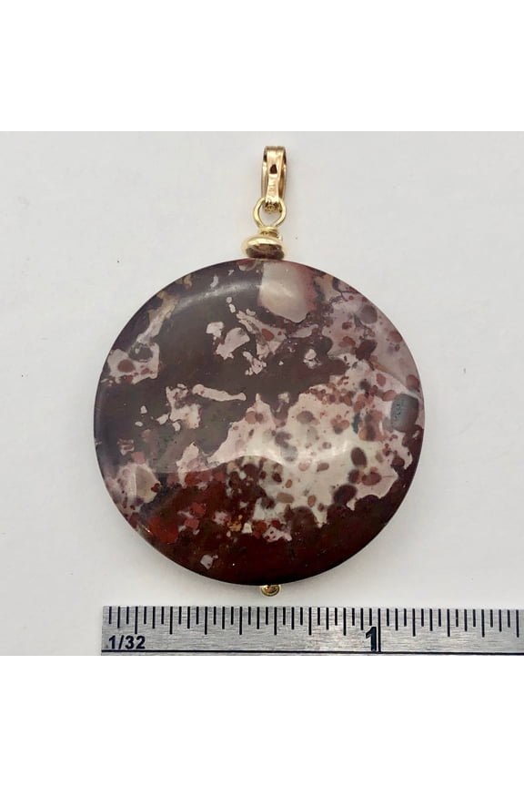 Lacy Madness Druzy Ocean Jasper 14K Gold Filled Pendant | 30mm | 1 3/4" Long |