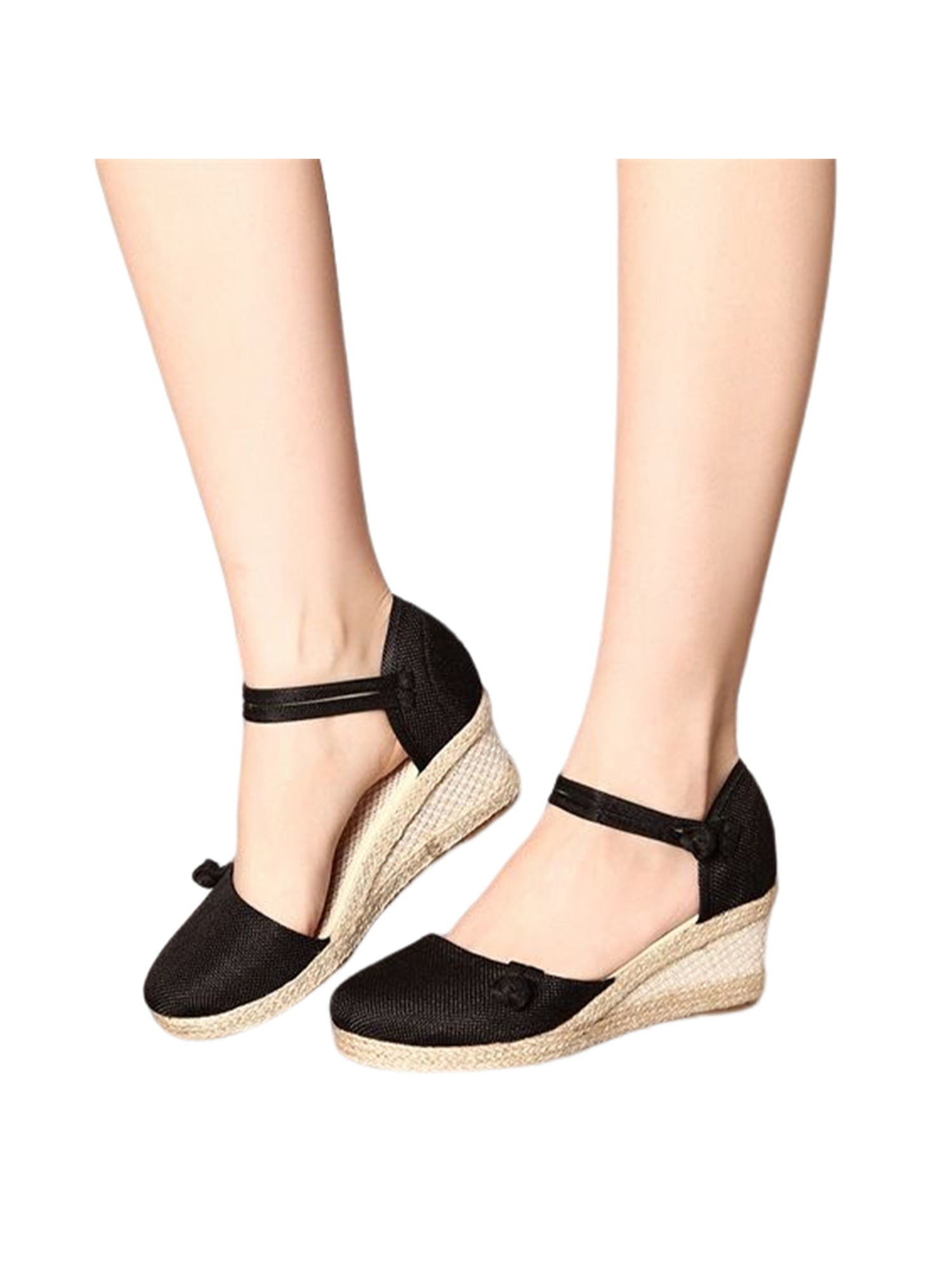 LTS White Closed Toe Espadrilles In Standard Fit