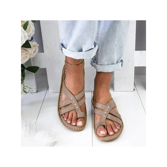 Lacyhop Ladies Wedges Open Toe Slides Solid Color Slippers Daily Soft Shoes Lightweight Backless taupe 9