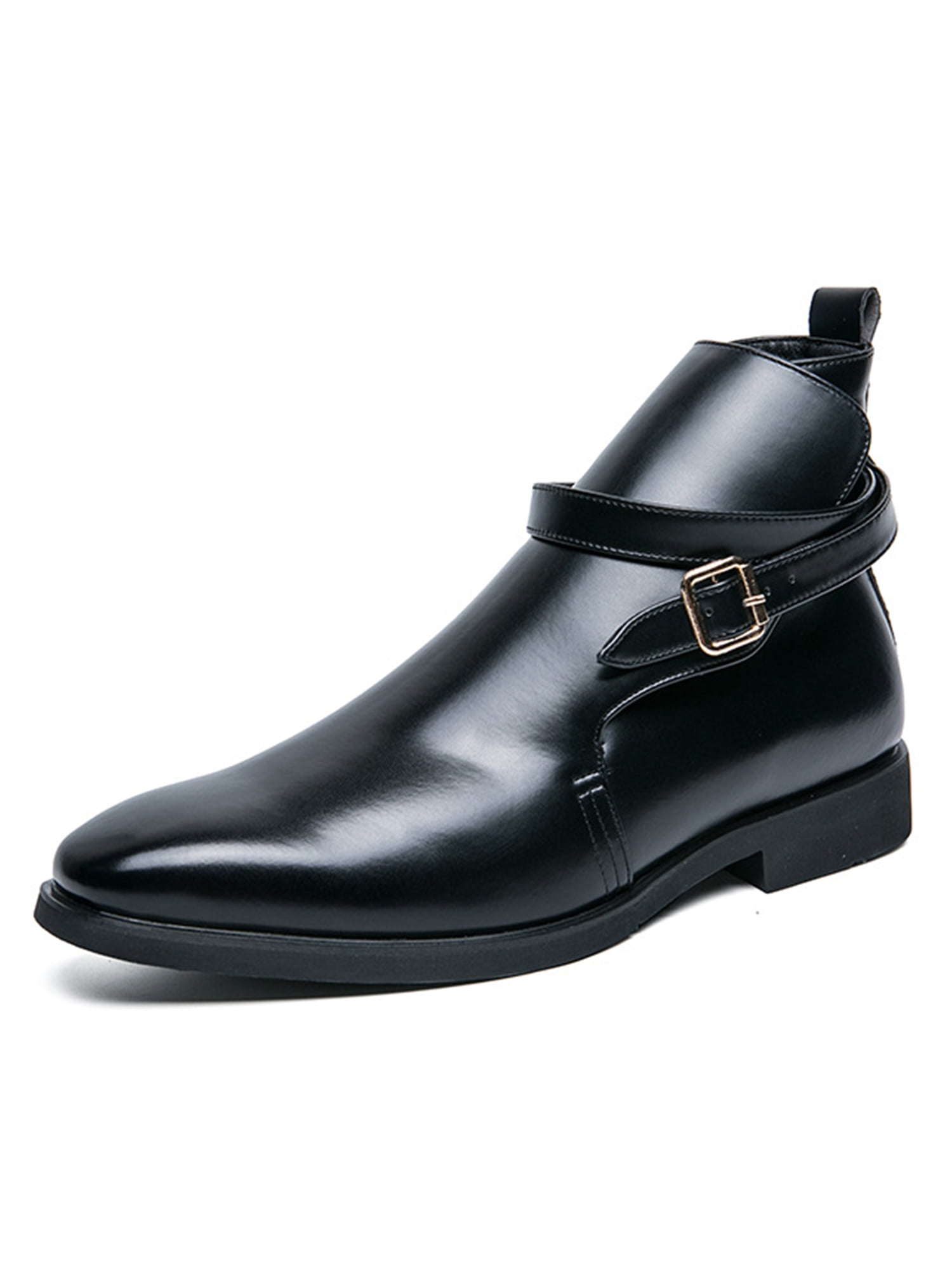 Lacyhop Men's Ankle Boots Faux Leather Casual Dress Boots Pointed Toe