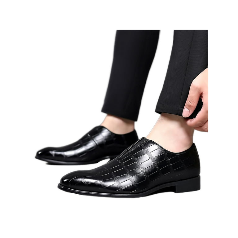 Men's Pointed Toe Derby Shoes, Wear-resistant Non-slip Formal