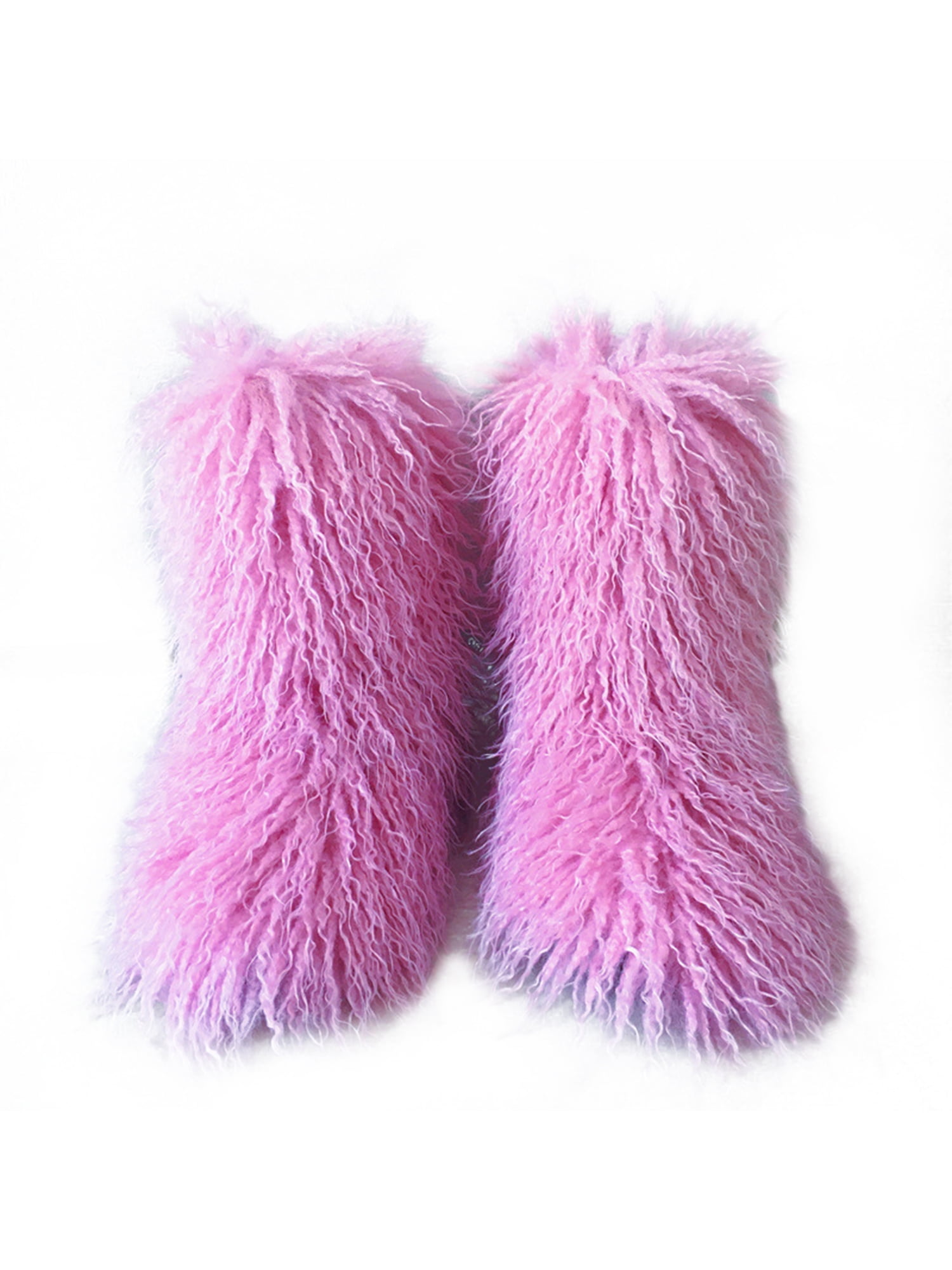 Hot Pink Faux Fur Slippers (L) | Fabulous Furs by Fabulous Furs