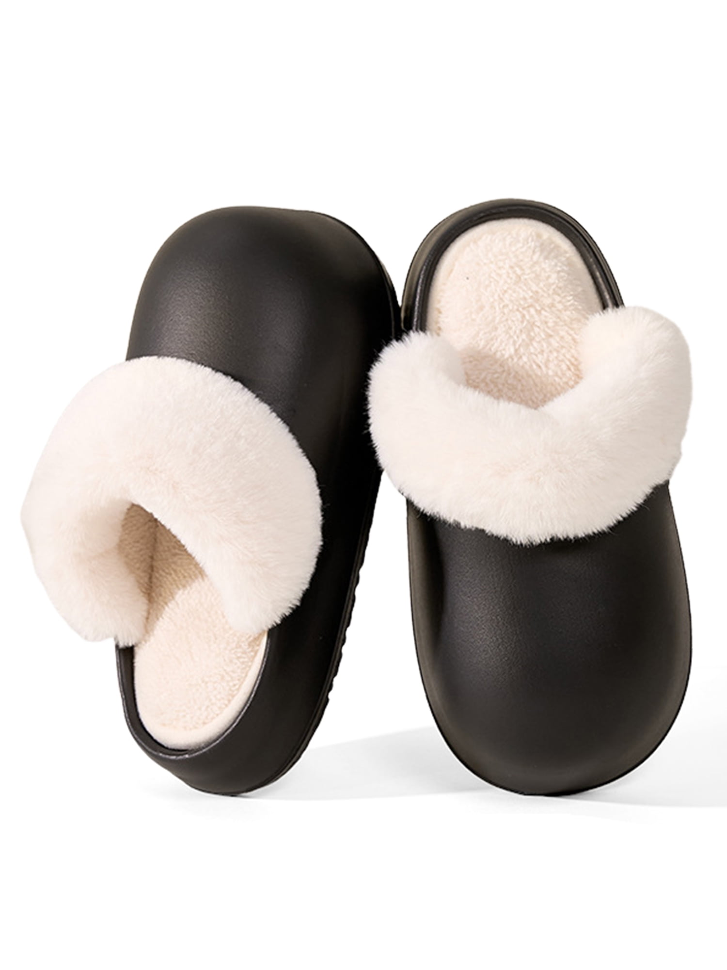 Lacyhop Women House Shoe Platform Clog Slipper Waterproof Fluffy Slippers Cold Weather Cozy