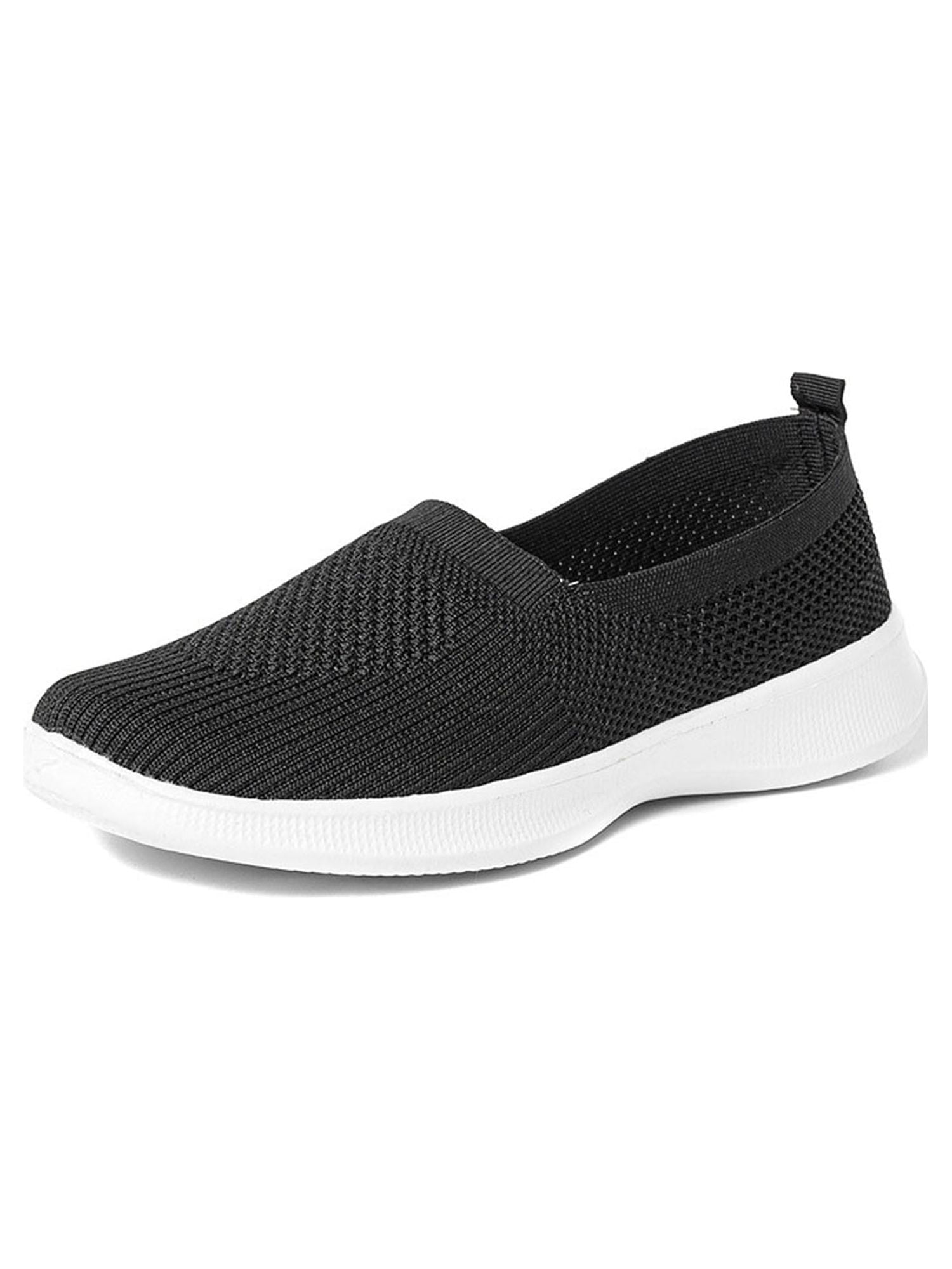 Lacyhop Women's Slip-On Sneakers Wide Width Comfort Walking Shoes ...
