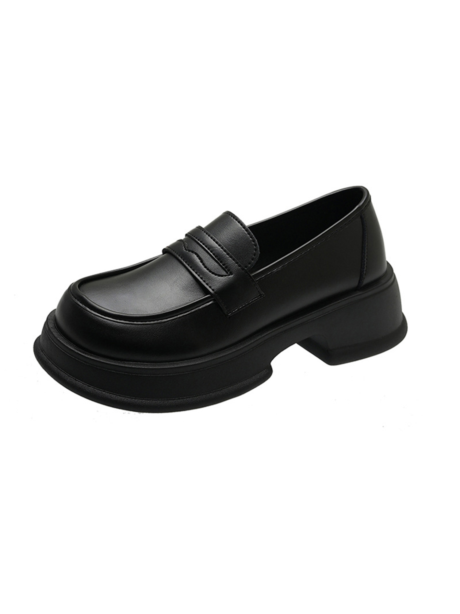 Lacyhop Womens Loafers Slip On Platform Loafer Lug Sole Shoes Party