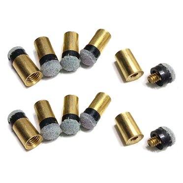 10 Pairs Of Screw-On Billiard Cue Tips With Ferrules – Soft Grey Pool Stick Tip Set For Easy Replacement