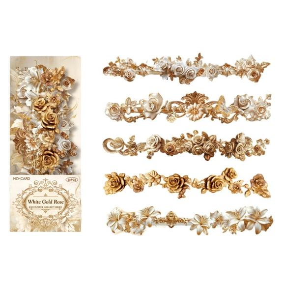 Ladaidra Brown fhgksm 10Pcs Decorative Border Sticker Scrapbooking Sticker for Planner Journals