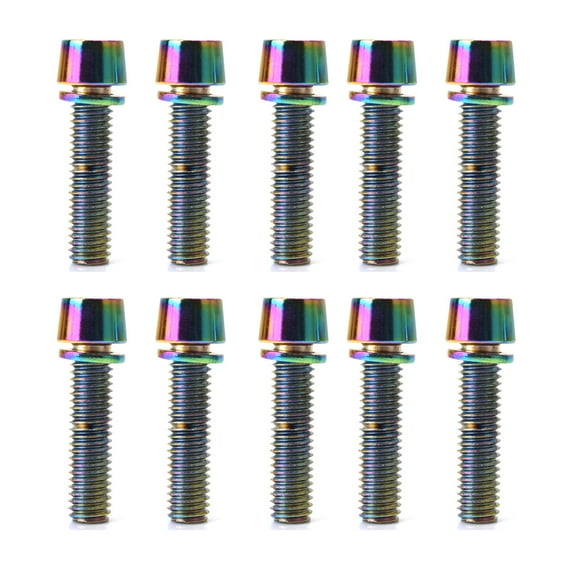 Ladaidra Brown fhgksm 10Pcs M5x20mm Steels Bicycles Stem Screw Tapered Head Bolts Screws