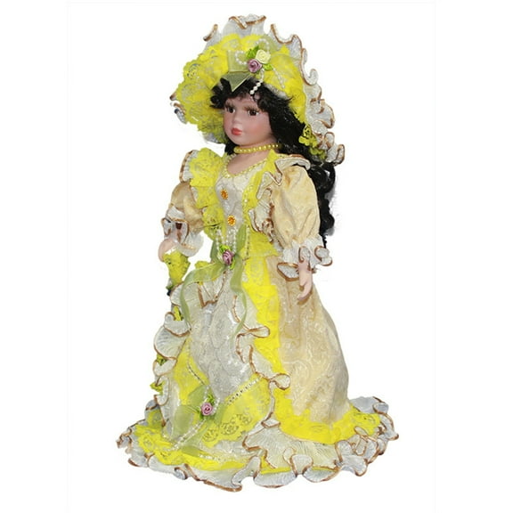 Ladaidra Brown fhgksm Elegant 17 Inch Porcelain Dolls Italian Love Collectible for Home Decors And