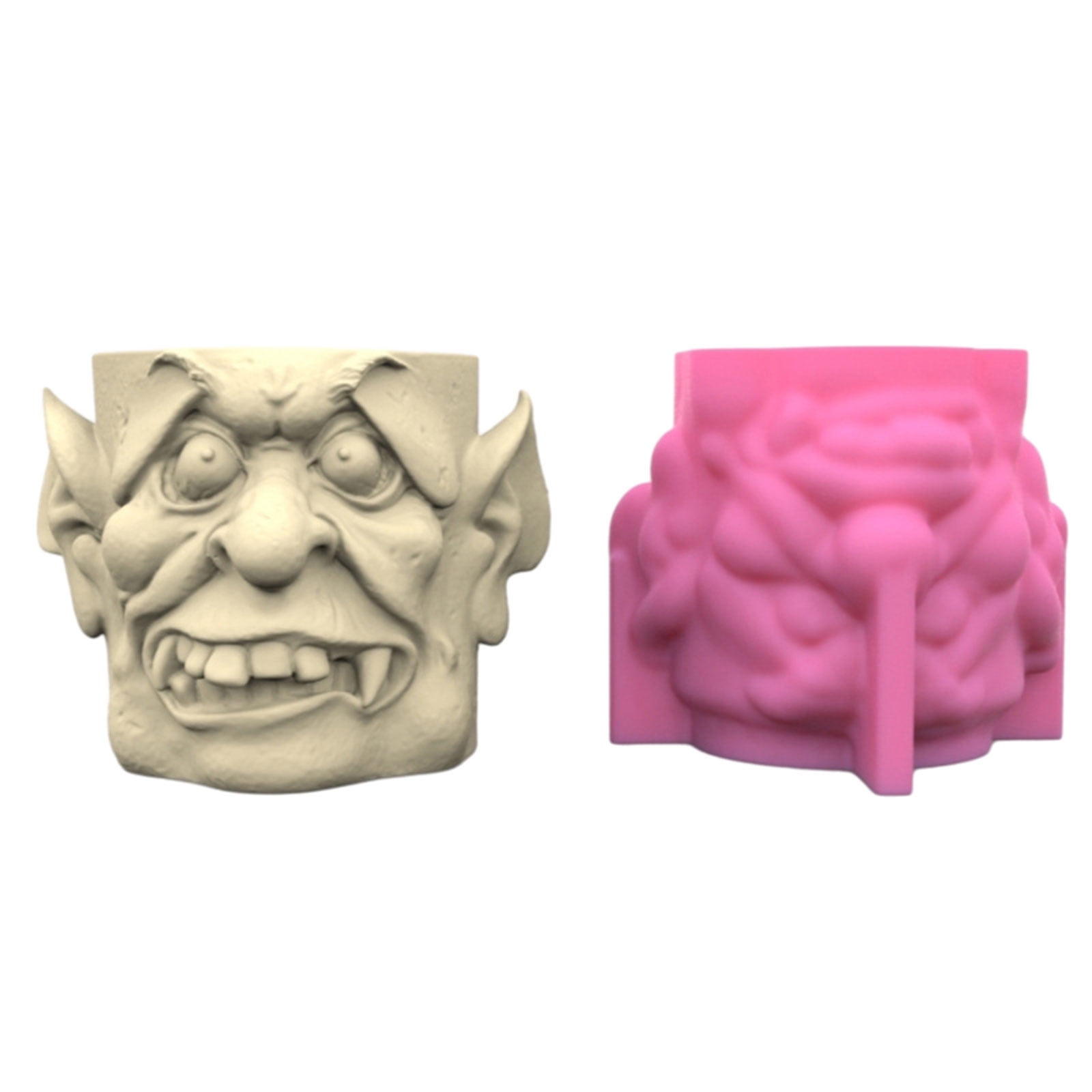 Ladaidra Brown fhgksm Flower Pots Cement Silicone Mold 3D Monsters ...