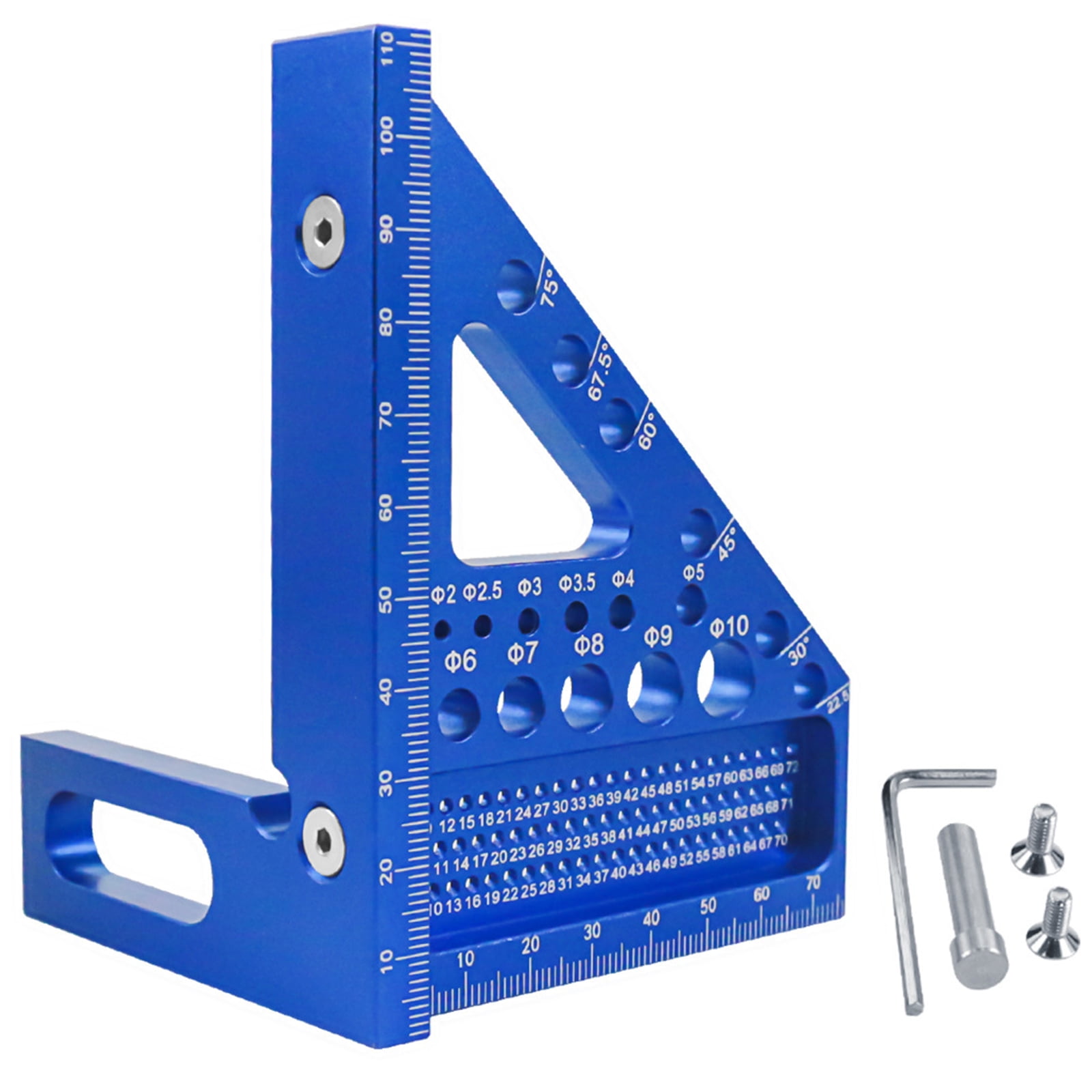 Multi-Angle Measuring Ruler - Aluminum Alloy Woodworking Square & Protractor Tool - View #6