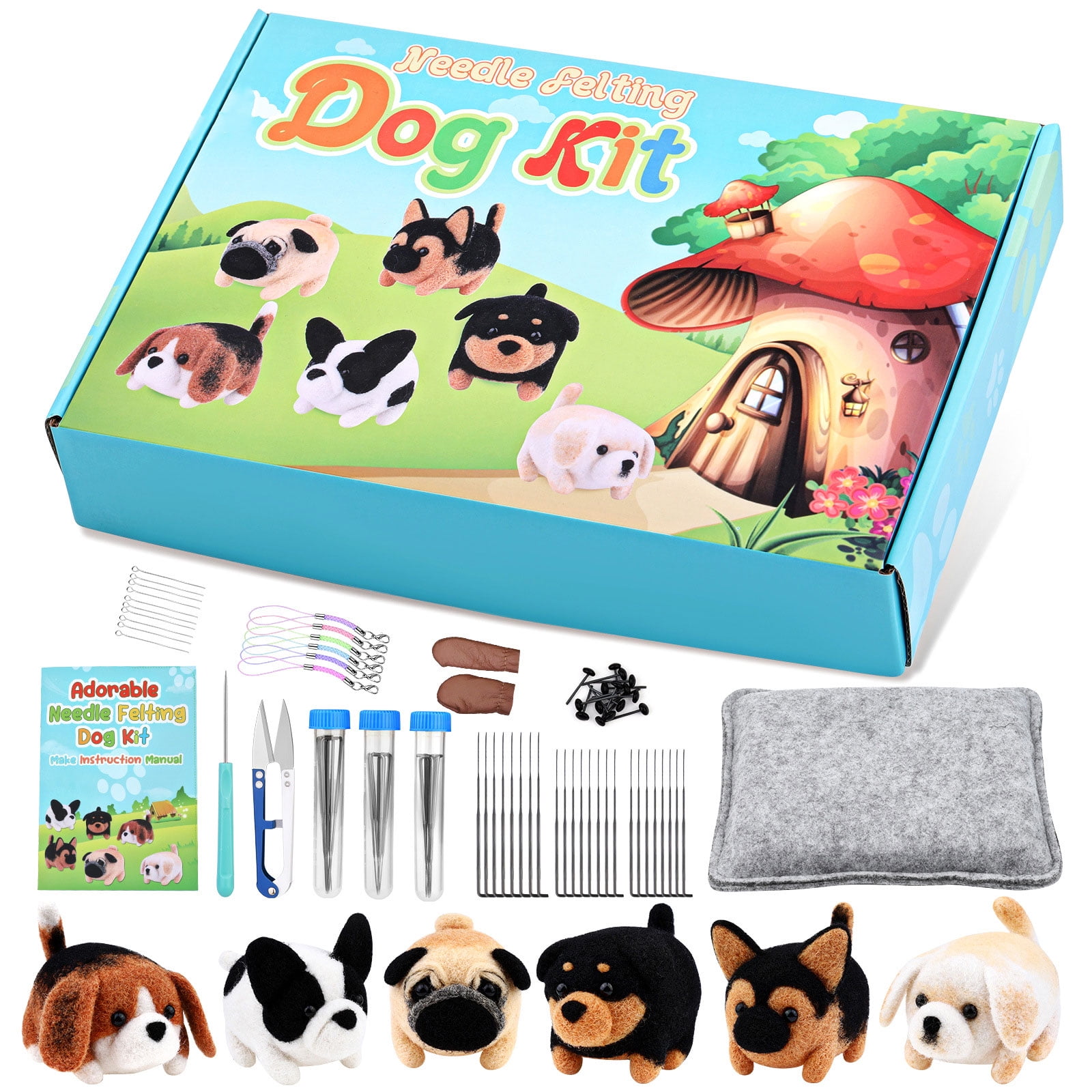 Ladaidra Brown fhgksm Needle Felting Set, Animal Felting Starter Kits with Felting Needle