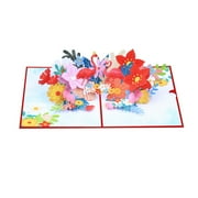LadaidraBF Birthday Cards Florals Flamingo Popup Greeting Cards Gift Cards for Valentines Day