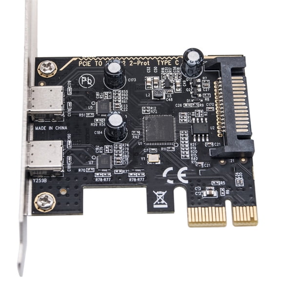 PCIE USB3.2 GEN1 PCIE to 2 Port Type C Expansion Card PCIE USB Add in Card Internal USB Converters for Desktop