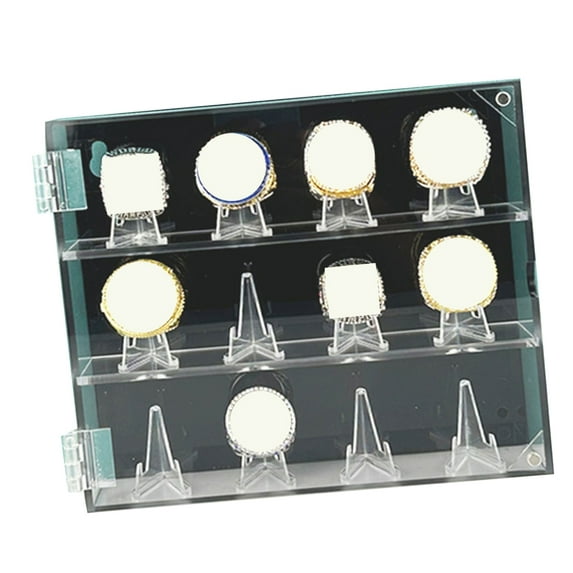 LadaidraBF Wall Mounted Acrylics Rings Organizers for Championship Rings Clear Display Case with Protective Sports Rings Storage