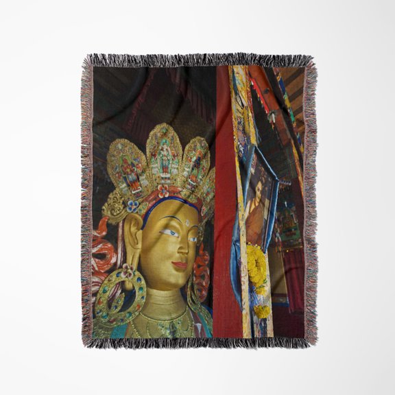 Ladakh, Dalai Lama, Maitreya - As10 Aas0109 - Anthony Asael, Woven Blanket