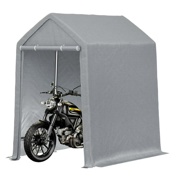 Ladcaser 10x10ft Outdoor Carport Heavy Duty Storage Shed w/ Roll-up Zipper Door, Waterproof Storage Tent Shelter Car Canopy Portable Shelter Garage for Car Motorcycle
