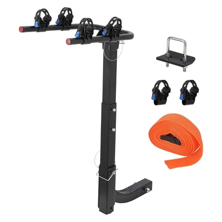 Ladcaser 2/4 Bike Rack Hitch Mount Foldable Bike Rack for Car Hitch, Steel Car Bike Rack for SUV, Bicycle Car Racks with Hitch Tightener, Straps, Bike Carrier Rack Hitch, Easy to Assemble & Use