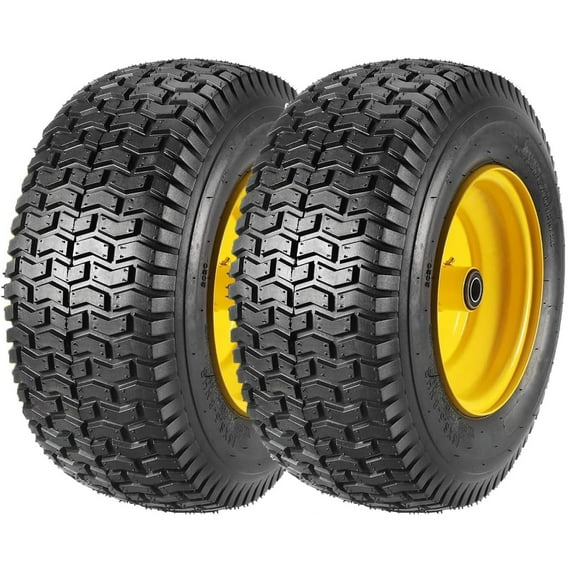 Ladcaser 2 Pack 16x6.50-8 4PR Lawn Mower Tire Tractor Turf Tire for Garden Tractor Riding Mover