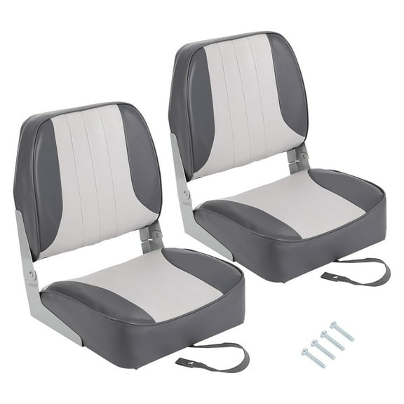 Ladcaser 2 Pack Premium Low Back Folding Boat Seat, Marine Seats for Fishing, Sightseeing, Speedboats, Canoes