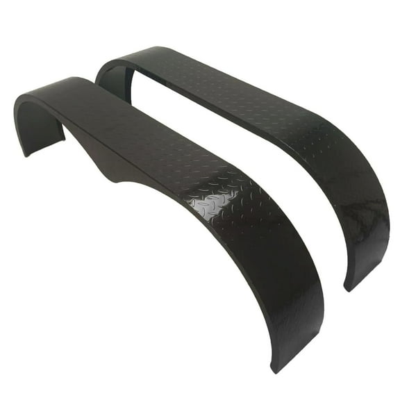 Ladcaser 2 Pack Tandem Trailer Fender, 66" x 9.1" x 20" Trailer Fenders Compatible with 13-15 Inch Wheels, Heavy Duty Steel Double Axle Trailer Fenders, Black