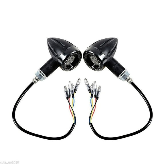 Ladcaser 2pcs Motorcycle Retro Style 2 Colors LED Turn Signal lights Indicators Lamp Universal Application