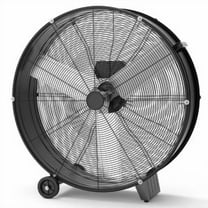 Ladcaser 30" Industrial Drum Fan, 330W High Velocity Floor Fan, 3 Speed Heavy Duty Metal Fan with Casters Handle, Powerful Motor Air Circulator for Warehouse, Factory, Garage, Patio, Basement