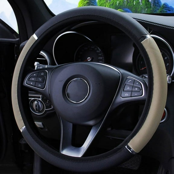 Ladcaser 38cm Car Steering Wheel Cover Auto Steering Wheel Braid On The Steering Wheel Cover Universal Car Accessories